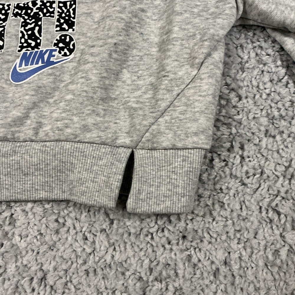 Nike Girls XS Gray Hoodie "Just Do It" Graphic Pullover Sweatshirt - Picture 6 of 16